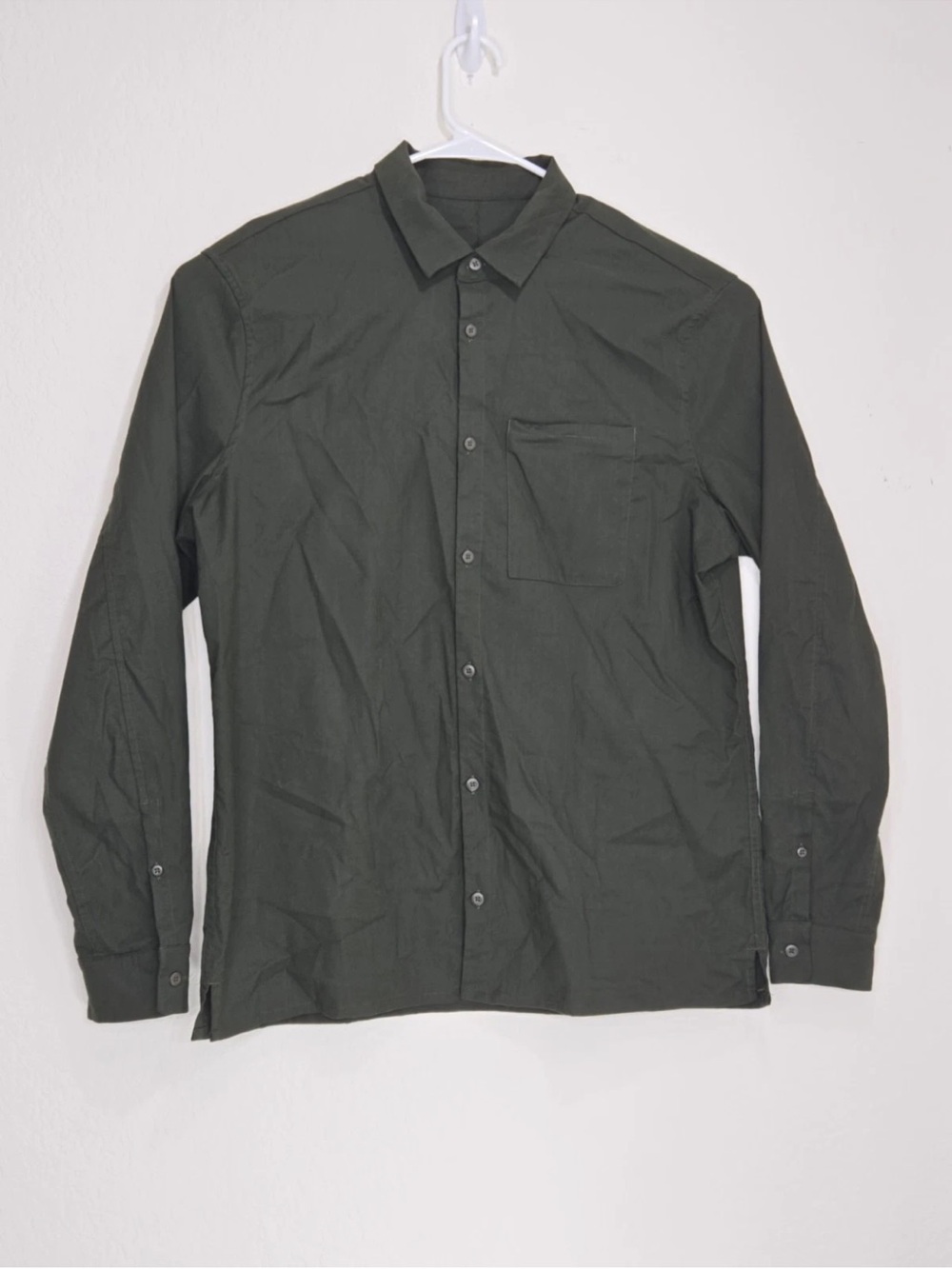 Lululemon Shirt Green Button Down Performance Stretch Zip Pocket Tech XL/XXL